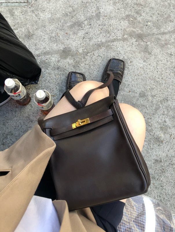 Close-up detail of polished bag design