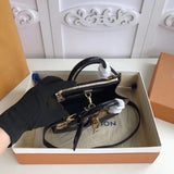 Close-up detail of polished modern women's handbag – women's designer-style accessory