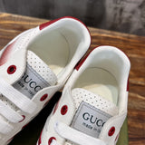 Gucci soft grey luxury sneakers view 4 padded collar comfort