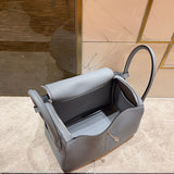 Side view of effortless structured handbag