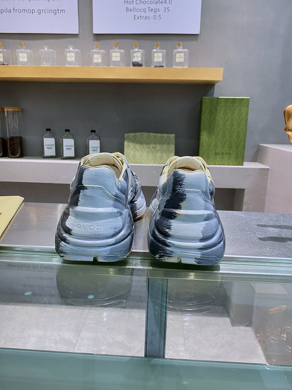 Gucci soft grey luxury sneakers view 8 bold athletic profile