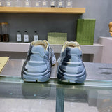 Gucci soft grey luxury sneakers view 8 bold athletic profile