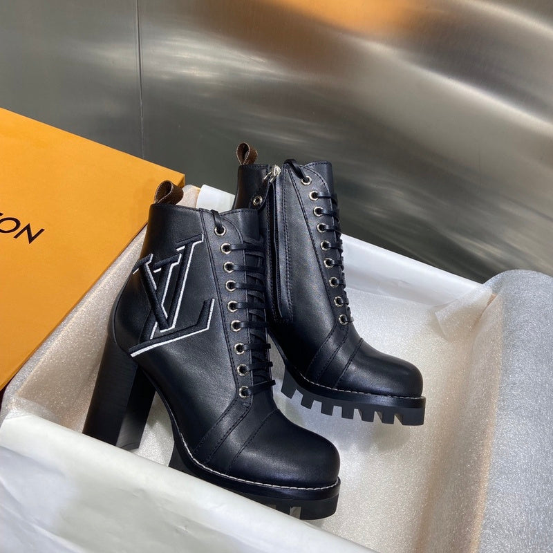 Louis Vuitton shoes Style 220 - front view, statement logo accent