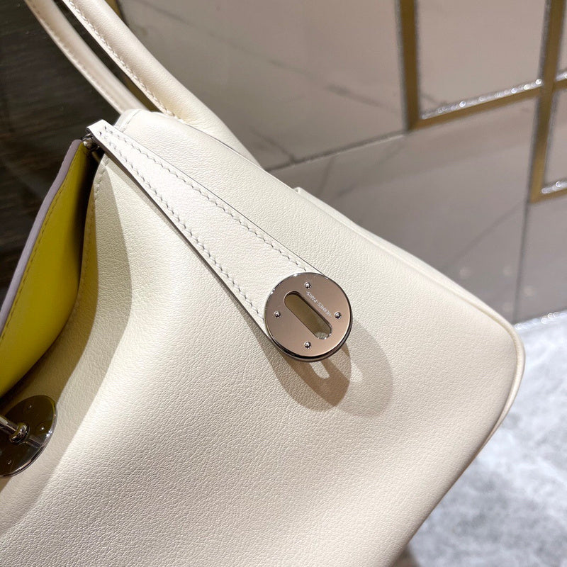 Side view of effortless structured handbag