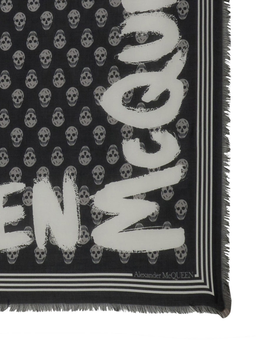 Alexander McQueen Scarves? Alexander Mcqueen Men Graffiti Biker Scarf Elegant Everyday Designer Scarf