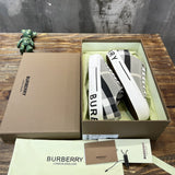 Burberry White High-Top Sneakers - Toe Detail View