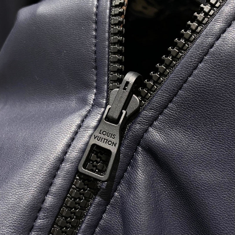 Front view of Louis Vuitton luxury clothing with signature branding
