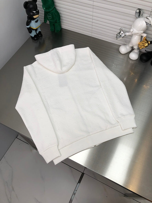 Back view of Louis Vuitton luxury clothing with monogram-inspired silhouette