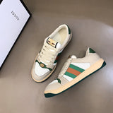 Gucci soft grey luxury sneakers view 9 bold athletic profile