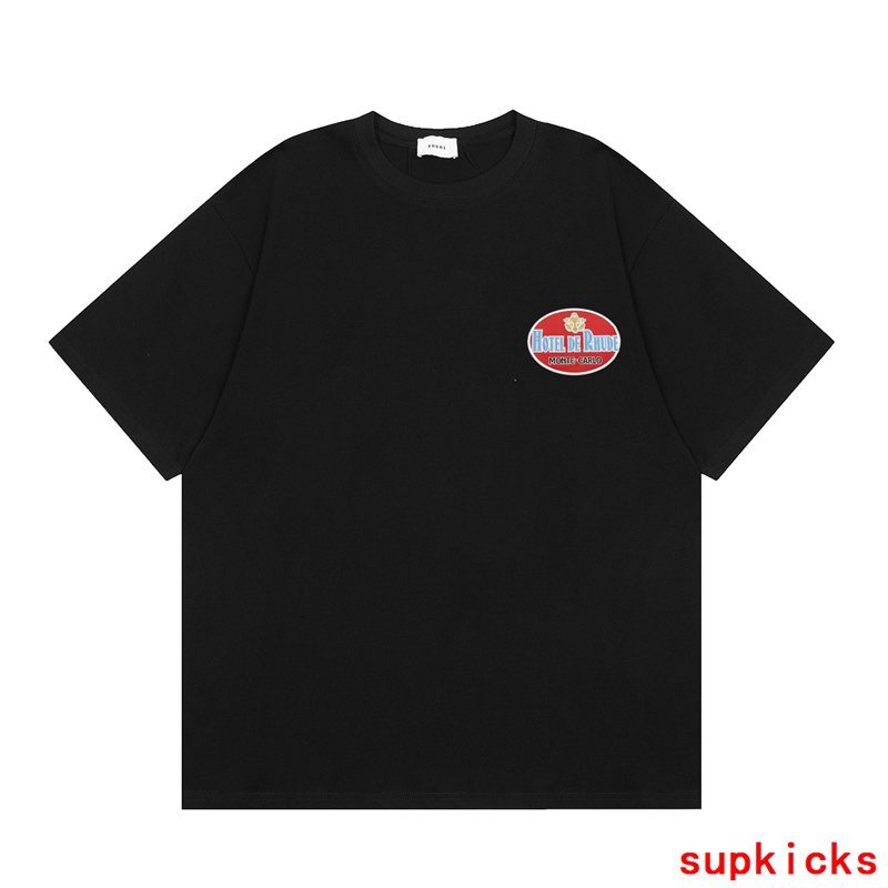 Side profile of Rhude luxury clothing with relaxed-fit cut