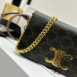 Front view of Celine Multipochette In Triomphe Canvas Bag premium cel multipochette in triomphe canvas bag