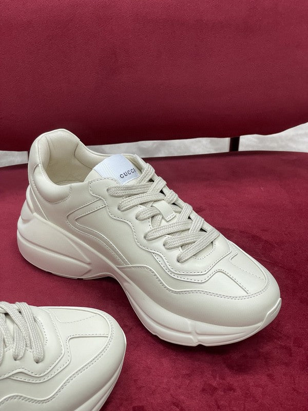 Gucci soft grey luxury sneakers view 4 premium leather build