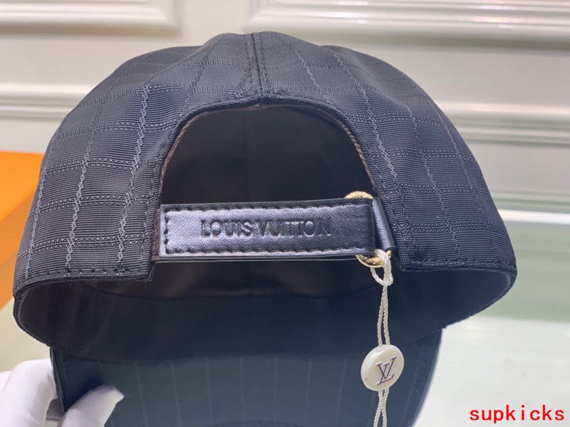 Close-up detail view of Louis Vuitton unisex cap