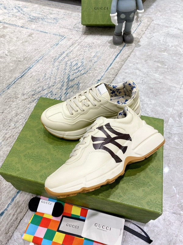 Gucci two-tone luxury sneakers view 6 breathable knit upper