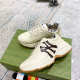Gucci two-tone luxury sneakers view 6 breathable knit upper