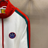 Close-up detail shot of Gucci luxury clothing with runway-inspired design