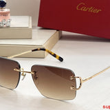 Close-up detail view of Cartier unisex sunglasses
