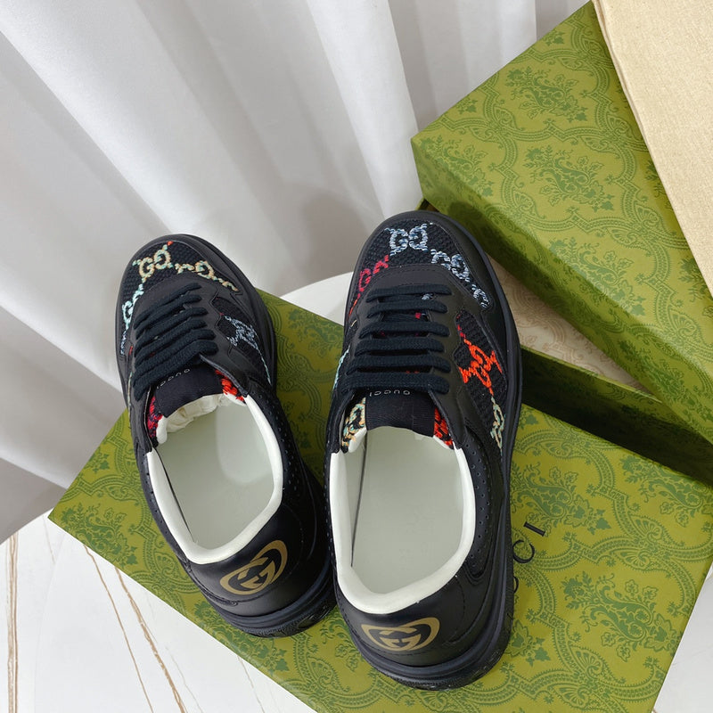 Gucci all-black luxury sneakers view 5 heritage-inspired look