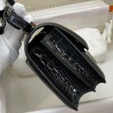 Side view of balanced structured handbag