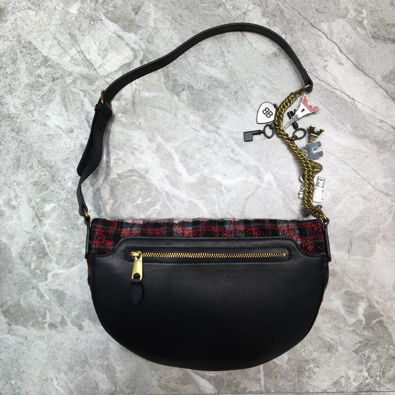 Sophisticated Faux Leather Handbag - Smooth Faux-Leather Exterior | Women's Statement Accessory #737 - styled full view (image 7) of designer-inspired handbag