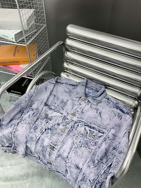 Full styled look of Louis Vuitton luxury clothing with signature branding
