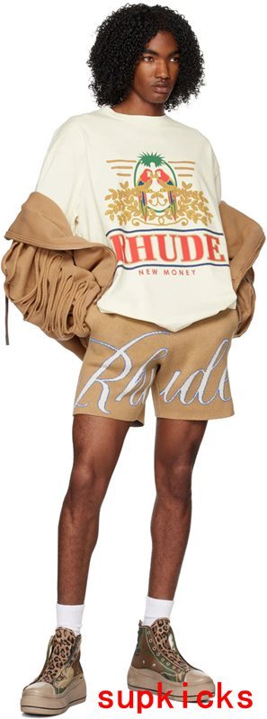 Back view of Rhude luxury clothing with relaxed-fit cut