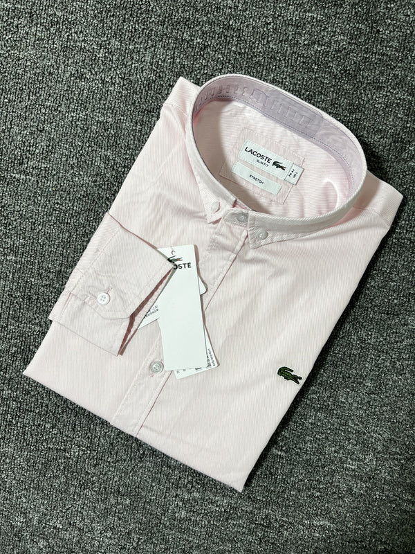 Full styled look of Lacoste luxury clothing with logo-detail design