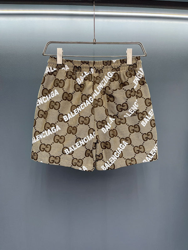Side profile of Gucci luxury clothing with monogram-inspired silhouette