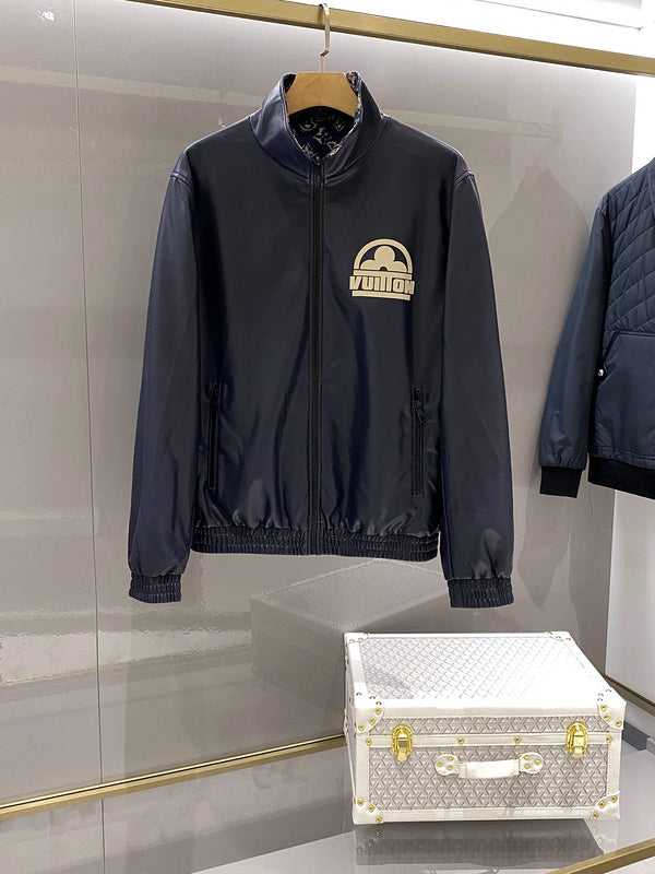 Front view of Louis Vuitton luxury clothing with signature branding