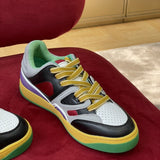 Gucci two-tone luxury sneakers view 6 signature lace-up style