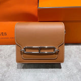 Side view of modern structured handbag