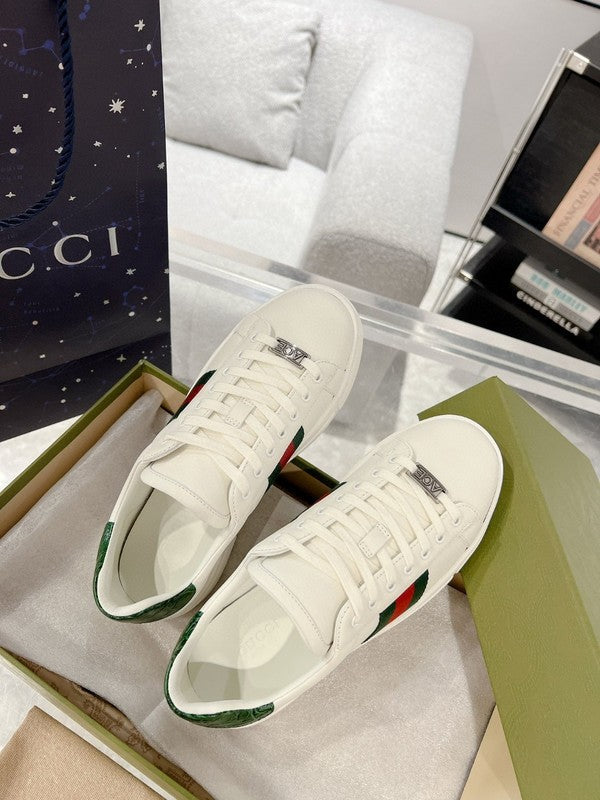 Gucci soft grey luxury sneakers view 7 bold athletic profile