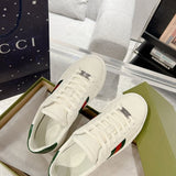 Gucci soft grey luxury sneakers view 7 bold athletic profile