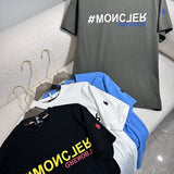 Side profile of Moncler luxury clothing with signature branding