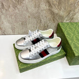 Gucci neutral cream luxury sneakers view 8 breathable knit upper