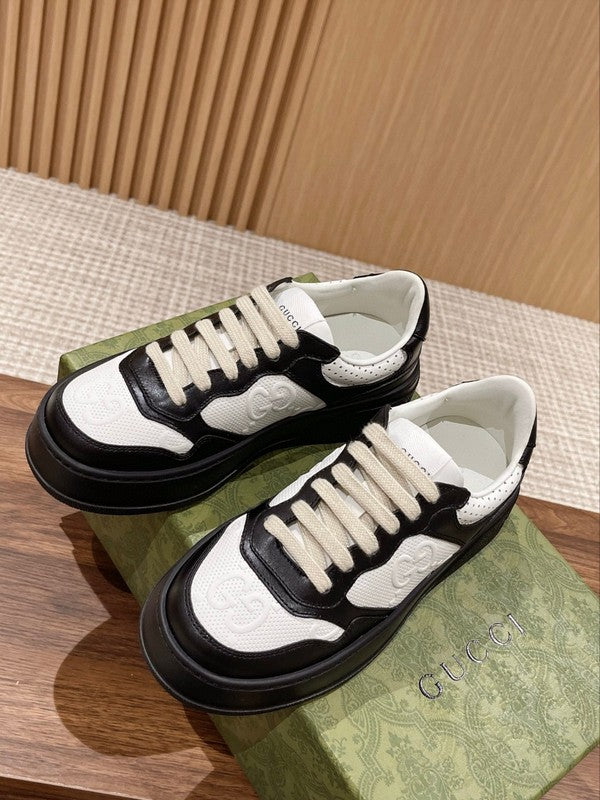 Gucci soft grey luxury sneakers view 7 chunky sole construction