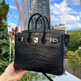 Close-up detail of sculpted bag design
