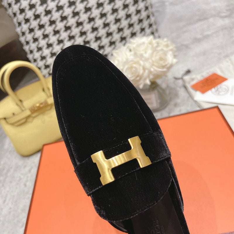 Hermès Black Ankle Strap Heels - Sole Detail View