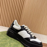 Gucci Fashion sneakers in soft grey chunky sole construction front view