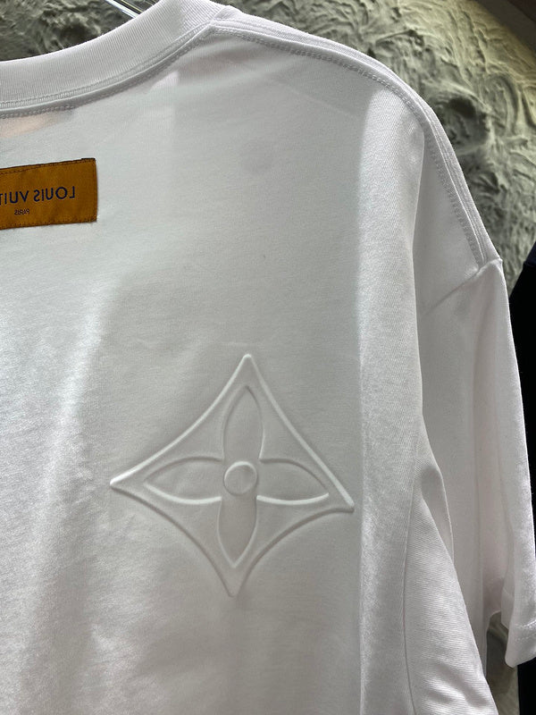 Side profile of Louis Vuitton cotton t-shirt with runway-inspired design