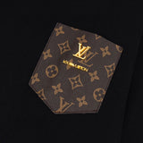 Front view of Louis Vuitton luxury clothing with label-forward styling