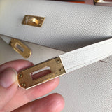 Side view of graceful structured handbag
