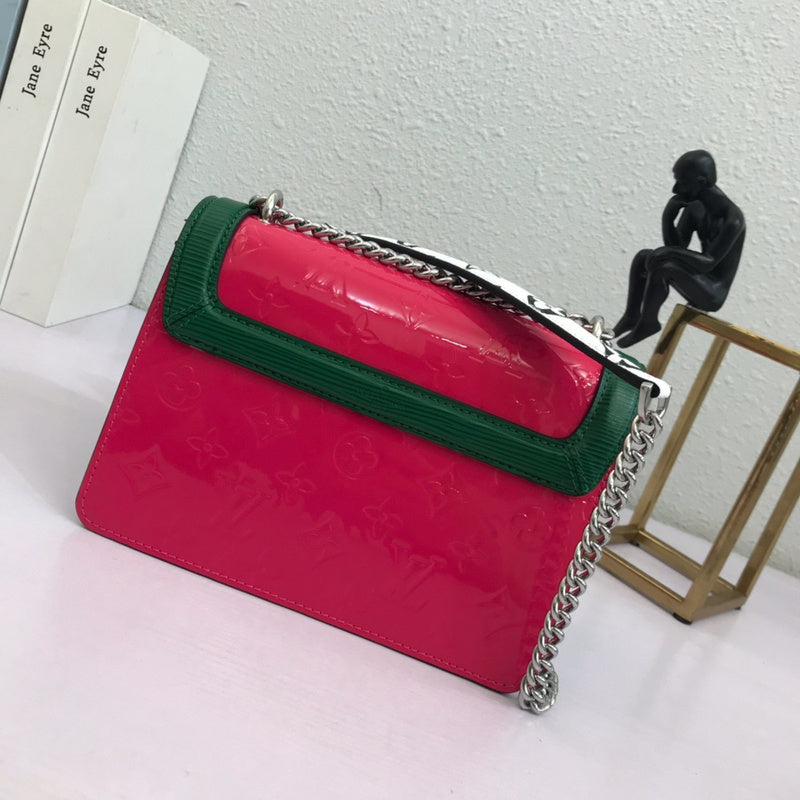 Interior view of structured modern women's handbag – women's statement bag