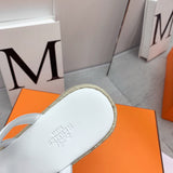 Hermès White Ankle Strap Heels - Sole Detail View