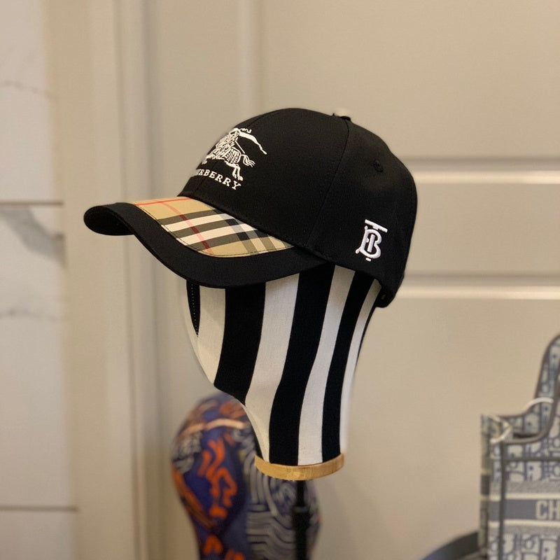 Close-up detail view of Burberry unisex cap