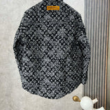 Side profile of Louis Vuitton luxury clothing with label-forward styling