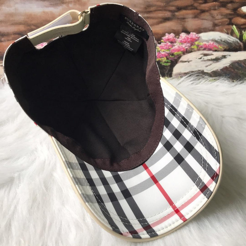 Close-up detail view of Burberry unisex cap