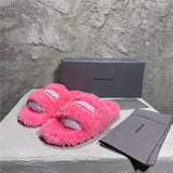 Balenciaga Beige Slide Sandals - Side Profile View