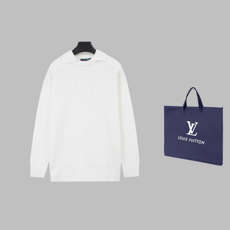 Front view of Louis Vuitton luxury clothing with everyday silhouette