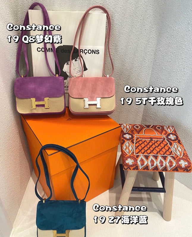 Side view of graceful structured handbag
